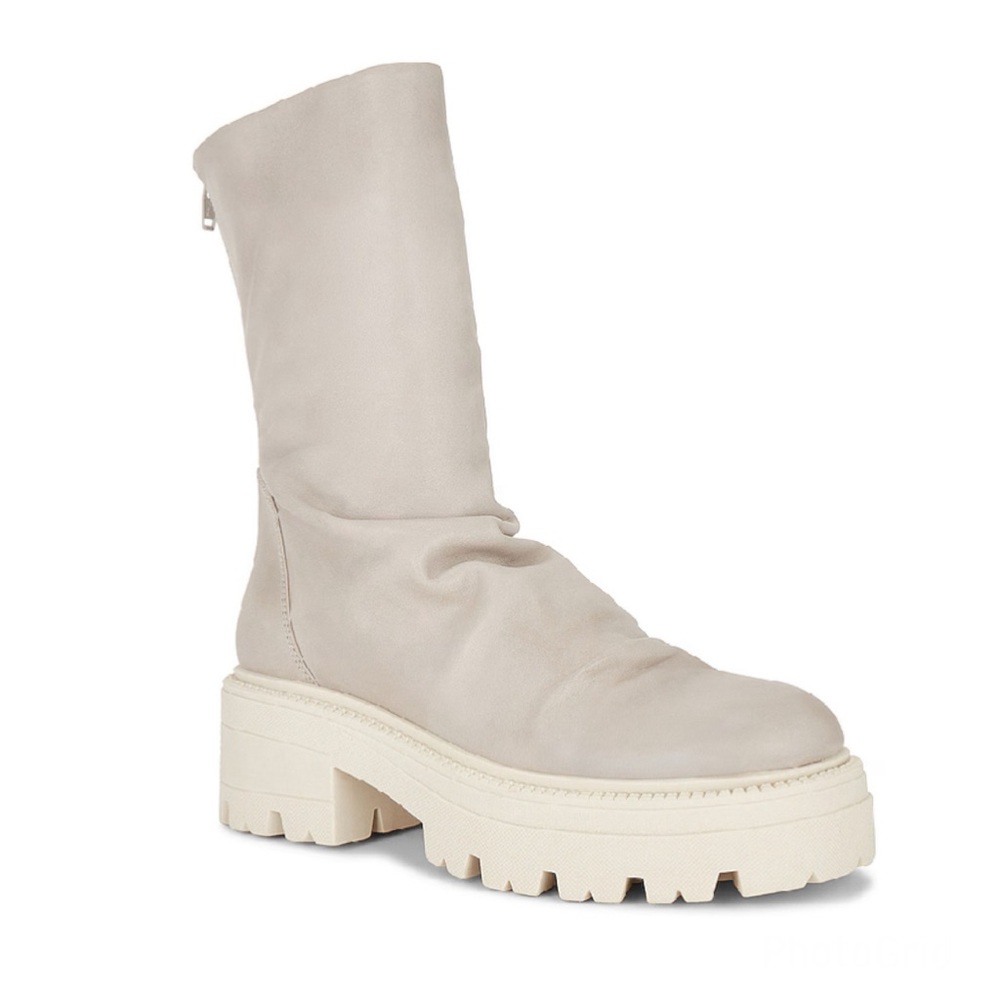 Free People Emma Ruched Phantom Leather Boots 40 EU 10 US NWOB - Picture 3 of 13